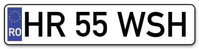 Placuta inmatriculare numar auto  HR-55-WSH, HR 55 WSH, HR55WSH