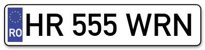 Placuta inmatriculare numar auto  HR-555-WRN, HR 555 WRN, HR555WRN
