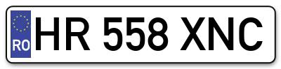Placuta inmatriculare numar auto  HR-558-XNC, HR 558 XNC, HR558XNC