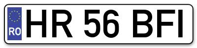 Placuta inmatriculare numar auto  HR-56-BFI, HR 56 BFI, HR56BFI