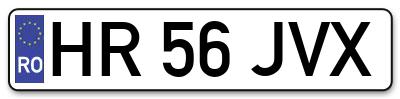 Placuta inmatriculare numar auto  HR-56-JVX, HR 56 JVX, HR56JVX