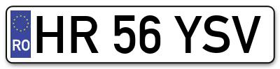Placuta inmatriculare numar auto  HR-56-YSV, HR 56 YSV, HR56YSV