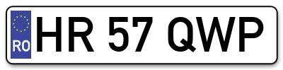 Placuta inmatriculare numar auto  HR-57-QWP, HR 57 QWP, HR57QWP