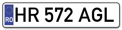 Placuta inmatriculare numar auto  HR-572-AGL, HR 572 AGL, HR572AGL