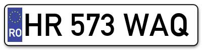Placuta inmatriculare numar auto  HR-573-WAQ, HR 573 WAQ, HR573WAQ