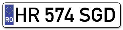 Placuta inmatriculare numar auto  HR-574-SGD, HR 574 SGD, HR574SGD