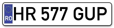 Placuta inmatriculare numar auto  HR-577-GUP, HR 577 GUP, HR577GUP