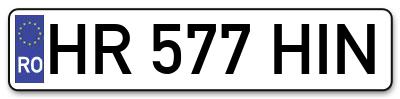 Placuta inmatriculare numar auto  HR-577-HIN, HR 577 HIN, HR577HIN
