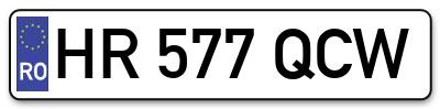 Placuta inmatriculare numar auto  HR-577-QCW, HR 577 QCW, HR577QCW