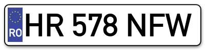 Placuta inmatriculare numar auto  HR-578-NFW, HR 578 NFW, HR578NFW