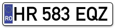 Placuta inmatriculare numar auto  HR-583-EQZ, HR 583 EQZ, HR583EQZ