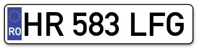 Placuta inmatriculare numar auto  HR-583-LFG, HR 583 LFG, HR583LFG