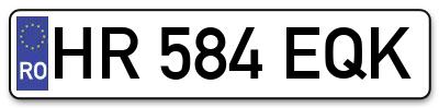 Placuta inmatriculare numar auto  HR-584-EQK, HR 584 EQK, HR584EQK