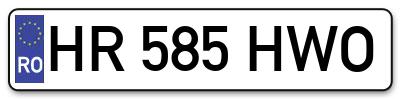 Placuta inmatriculare numar auto  HR-585-HWO, HR 585 HWO, HR585HWO