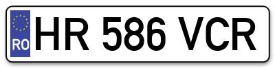 Placuta inmatriculare numar auto  HR-586-VCR, HR 586 VCR, HR586VCR
