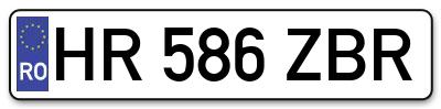 Placuta inmatriculare numar auto  HR-586-ZBR, HR 586 ZBR, HR586ZBR