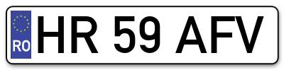 Placuta inmatriculare numar auto  HR-59-AFV, HR 59 AFV, HR59AFV