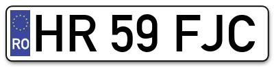 Placuta inmatriculare numar auto  HR-59-FJC, HR 59 FJC, HR59FJC