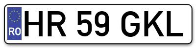 Placuta inmatriculare numar auto  HR-59-GKL, HR 59 GKL, HR59GKL