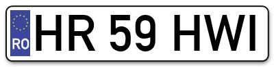 Placuta inmatriculare numar auto  HR-59-HWI, HR 59 HWI, HR59HWI