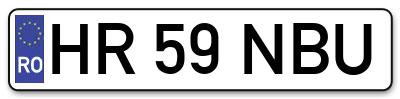 Placuta inmatriculare numar auto  HR-59-NBU, HR 59 NBU, HR59NBU