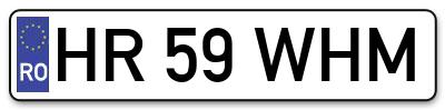 Placuta inmatriculare numar auto  HR-59-WHM, HR 59 WHM, HR59WHM