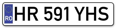Placuta inmatriculare numar auto  HR-591-YHS, HR 591 YHS, HR591YHS
