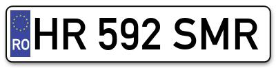 Placuta inmatriculare numar auto  HR-592-SMR, HR 592 SMR, HR592SMR