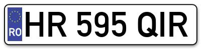 Placuta inmatriculare numar auto  HR-595-QIR, HR 595 QIR, HR595QIR