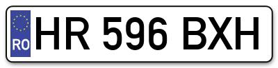 Placuta inmatriculare numar auto  HR-596-BXH, HR 596 BXH, HR596BXH