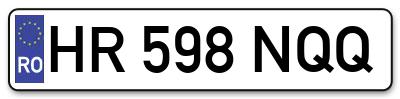 Placuta inmatriculare numar auto  HR-598-NQQ, HR 598 NQQ, HR598NQQ