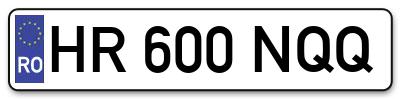 Placuta inmatriculare numar auto  HR-600-NQQ, HR 600 NQQ, HR600NQQ