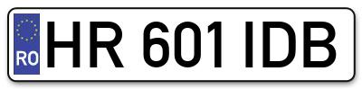 Placuta inmatriculare numar auto  HR-601-IDB, HR 601 IDB, HR601IDB