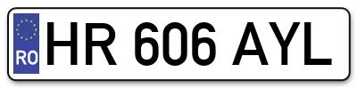 Placuta inmatriculare numar auto  HR-606-AYL, HR 606 AYL, HR606AYL