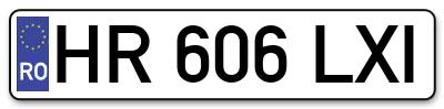 Placuta inmatriculare numar auto  HR-606-LXI, HR 606 LXI, HR606LXI