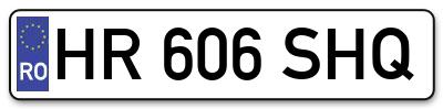 Placuta inmatriculare numar auto  HR-606-SHQ, HR 606 SHQ, HR606SHQ