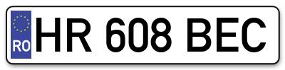 Placuta inmatriculare numar auto  HR-608-BEC, HR 608 BEC, HR608BEC