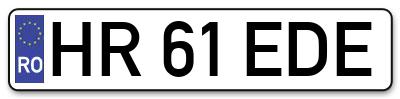 Placuta inmatriculare numar auto  HR-61-EDE, HR 61 EDE, HR61EDE