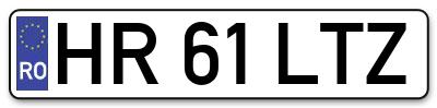 Placuta inmatriculare numar auto  HR-61-LTZ, HR 61 LTZ, HR61LTZ