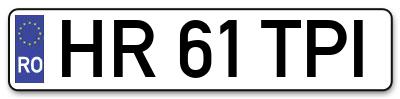 Placuta inmatriculare numar auto  HR-61-TPI, HR 61 TPI, HR61TPI