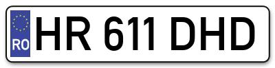 Placuta inmatriculare numar auto  HR-611-DHD, HR 611 DHD, HR611DHD