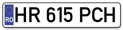 Placuta inmatriculare numar auto  HR-615-PCH, HR 615 PCH, HR615PCH