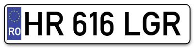 Placuta inmatriculare numar auto  HR-616-LGR, HR 616 LGR, HR616LGR
