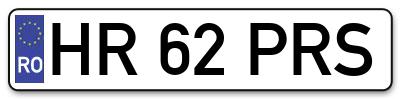 Placuta inmatriculare numar auto  HR-62-PRS, HR 62 PRS, HR62PRS