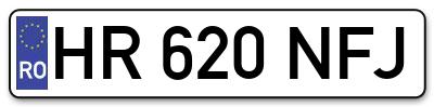 Placuta inmatriculare numar auto  HR-620-NFJ, HR 620 NFJ, HR620NFJ