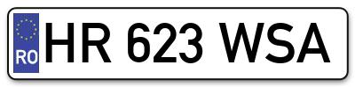 Placuta inmatriculare numar auto  HR-623-WSA, HR 623 WSA, HR623WSA