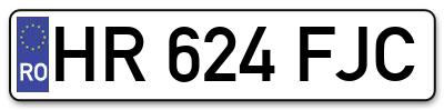 Placuta inmatriculare numar auto  HR-624-FJC, HR 624 FJC, HR624FJC