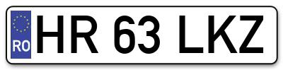 Placuta inmatriculare numar auto  HR-63-LKZ, HR 63 LKZ, HR63LKZ