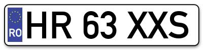Placuta inmatriculare numar auto  HR-63-XXS, HR 63 XXS, HR63XXS