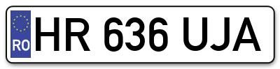 Placuta inmatriculare numar auto  HR-636-UJA, HR 636 UJA, HR636UJA